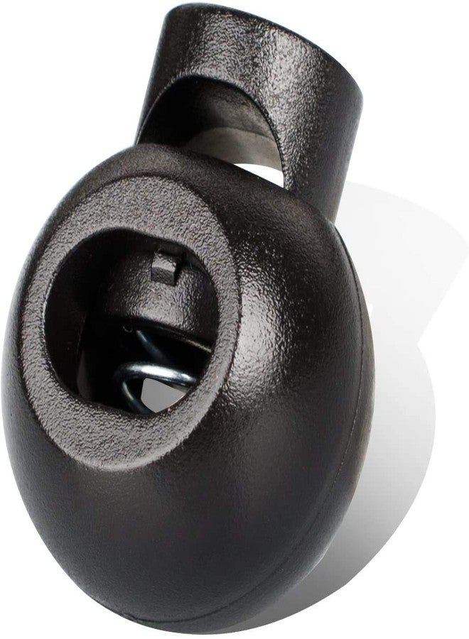 Spillbox سدادة Spillbox لقفل الحبل، سدادة بلاستيكية سوداء بمشبك - لأربطة الأحذية، وحبال الباراكورد، وأربطة السحب، والحقائب، وأربطة الملابس - عبوة من 10 قطع - Image 2